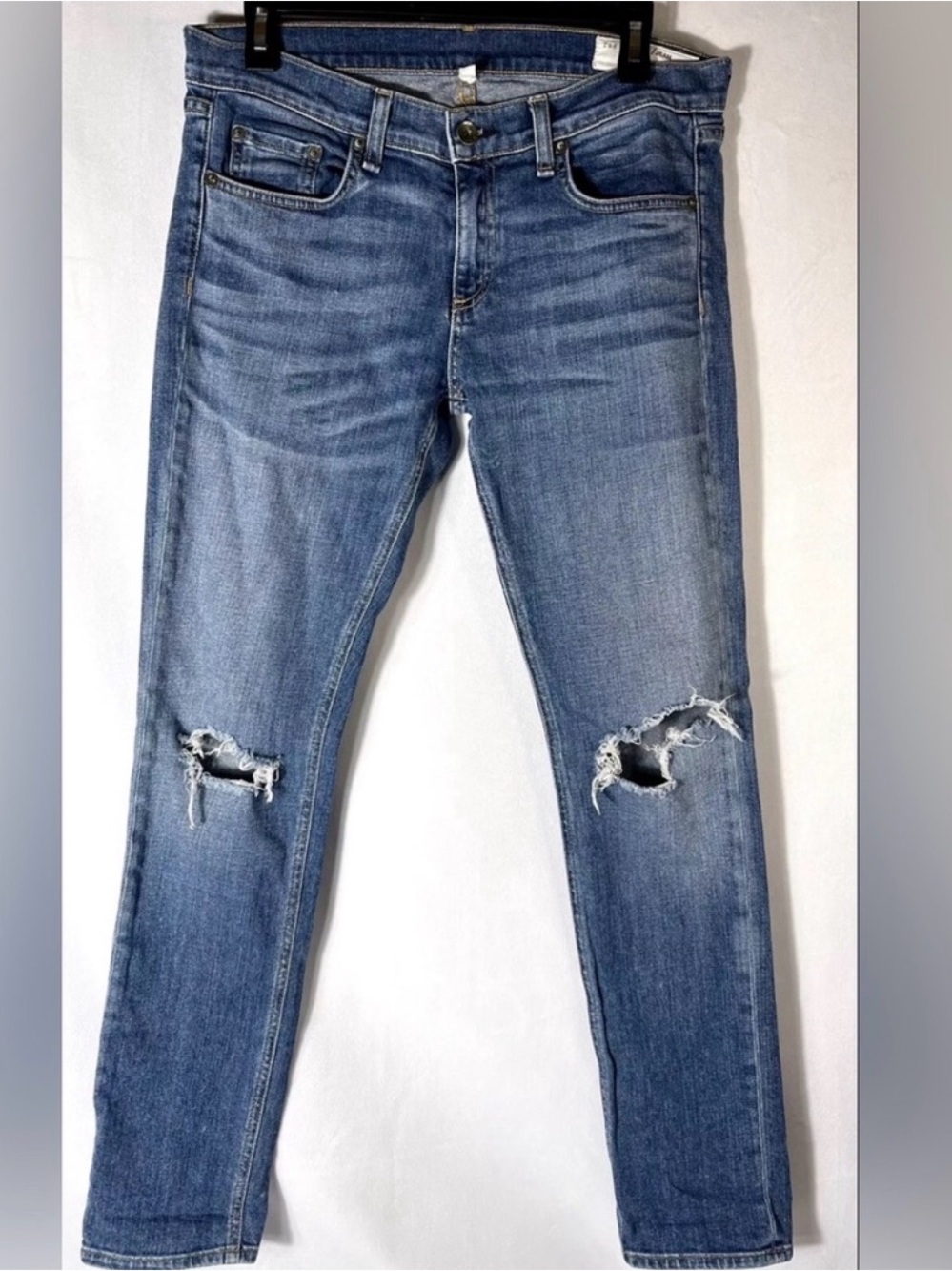 rag & bone Dre Women's Boyfriend Jeans - East Lake Blue Distressed